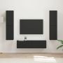 TV spintelių komplektas 6 pcs Juoda Apdirbta mediena