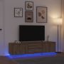 Televizoriaus spintelė su LED, artisano ąžuolas, 193,5x41x50 cm