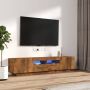 TV spintelių komplektas, 2 dalių, dūminio ąžuolo, mediena