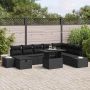 Sodo Sofų Rinkinys 11 pcs Juoda Poli ratanas
