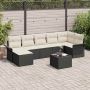 Sodo Sofų Rinkinys su pagalve 8 pcs Juoda Poli ratanas