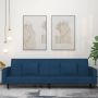 Dvivietė sofa-lova su dvejomis pagalvėmis, mėlyna, aksomas