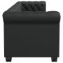 Chesterfield trivietė sofa, dirbtinė oda, juoda
