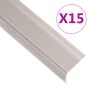 Profiliai laiptams, 15vnt., šampano, 100cm, aliuminis, L formos