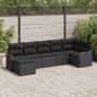 Sodo Sofų Rinkinys su pagalve 7 pcs Juoda Poli ratanas