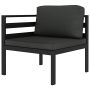 Modulinė kampinė sofa su pagalvėmis, antracito, aliuminis