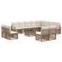 Sodo Sofų Rinkinys 13 pcs Smėlio poliratanas