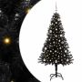 Kalėdų eglutė su 150 LED s stovu Juoda 150 cm PVC