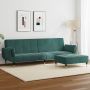Dvivietė sofa-lova su pakoja, tamsiai žalios spalvos, aksomas