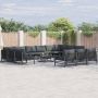 Sodo Sofų Rinkinys su pagalve 13 pcs Juoda Plienas