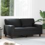 Dvivietė sofa, juodos spalvos, 120cm, dirbtinė oda