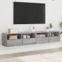 Sieninės TV spintelės, 2vnt., pilkos, 80x30x30cm, mediena