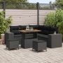 Sodo Sofų Rinkinys su pagalve su saugykla 8 pcs Juoda