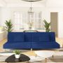 Dvivietė sofa-lova su dvejomis pagalvėmis, mėlyna, audinys