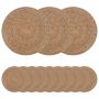 Jūros žolės padėkliukai 12 pcs Natūrali Ø 30 cm 100% Jūros žolė