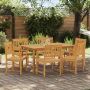 Lauko suolas 6 pcs Natūrali 56 x 55,5 x 90 cm