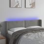 Galvūgalis su LED, šviesiai pilkas, 147x16x78/88cm, aksomas