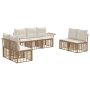 Lauko sofos komplektas 7 pcs Natūralus ir grietinėlės baltas