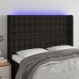 Galvūgalis su LED, juodos spalvos, 147x16x118/128cm, audinys