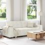 Trivietė sofa, kreminės spalvos, 220x78x84 cm, aksomas