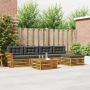 Lauko sofos komplektas su pagalve 6 pcs Natūralus ir antracitas