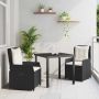 Sodo valgomojo komplektas 3 pcs Juoda poliratanas