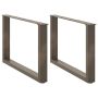 Kavos staliuko kojelės, U formos, 2 vnt., natūralus plienas, 60x(42-43) cm, plienas
