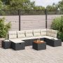 Sodo Sofų Rinkinys su pagalve 8 pcs Juoda Poli ratanas