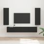 TV spintelių komplektas 3 pcs Juoda Apdirbta mediena