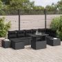 Sodo Sofų Rinkinys su pagalve 8 pcs Juoda