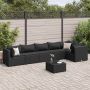 Sodo komplektas su pagalvėlėmis, 7 dalių, juodas, poliratanas