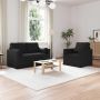 Sofa 2 pcs Juoda 139 x 78 x 80 cm audinys
