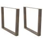 Valgomojo stalo kojelės, V formos, 2 vnt., natūralus plienas, 100 x (72-73,3) cm, plienas