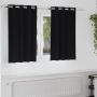 Užuolaidos su žiedais, blokuojančios šviesą 2 pcs Juoda