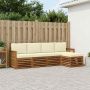Lauko sofos komplektas su pagalve 5 pcs Natūralus ir grietinėlė