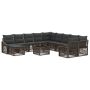Sodo Sofų Rinkinys 12 pcs Pilka poliratanas