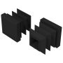 Galinių dangtelių 2 pcs Juoda 15 x 15 x 15 mm PP