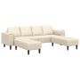 Sofa su pagalve Kreminė 250 x 188 x 76 cm Kordūrinis audinys