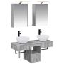 Vonios spintos komplektas 5 pcs Pilka Sonoma 43 x 16 x 62,5 cm