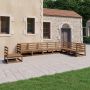 Sodo poilsio baldų komplektas, 8 dalių, rudas, pušies masyvas