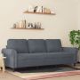 Trivietė sofa, tamsiai pilkos spalvos, 180cm, aksomas
