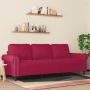 Trivietė sofa, raudonojo vyno spalvos, 180cm, aksomas