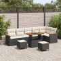 Sodo Sofų Rinkinys 9 pcs Juoda poliratanas