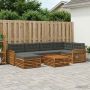 Lauko sofos komplektas su pagalve 7 pcs Natūralus ir antracitas