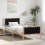 Lovos rėmas Juoda 90 x 190 cm Kietos pušies mediena