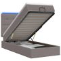 Otmana lova su matracsu ir LED Taupe 90 x 200 cm Audinys