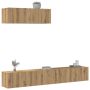 3 dalių sieninis televizoriaus spintelės komplektas Artisan Oak