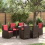 Sodo valgomojo komplektas 7 pcs Ruda Poli ratanas
