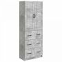 Spintelė 2 pcs Betono pilka 66 x 34,5 x 87 cm Apdirbta mediena