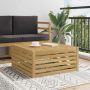 Lauko stalas Kietos akacijos mediena Balta 79 x 79 x 37 cm